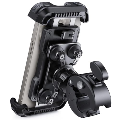 Support Téléphone Moto Lamicall Anti-Vibration 360° Rotation, 1S Libération, Compatible iPhone 17-13, Huawei, 4,7-6,8" S