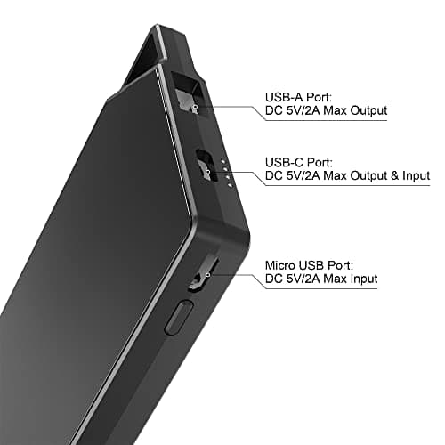 TNTOR Batterie Externe 10000mAh Gris Clair - Ultra-Mince et Grande Capacité pour iPhone, Samsung et Huawei - Rapidement