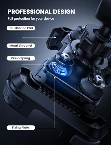 Support Téléphone Moto Lamicall Anti-Vibration 360° Rotation, 1S Libération, Compatible iPhone 17-13, Huawei, 4,7-6,8" S