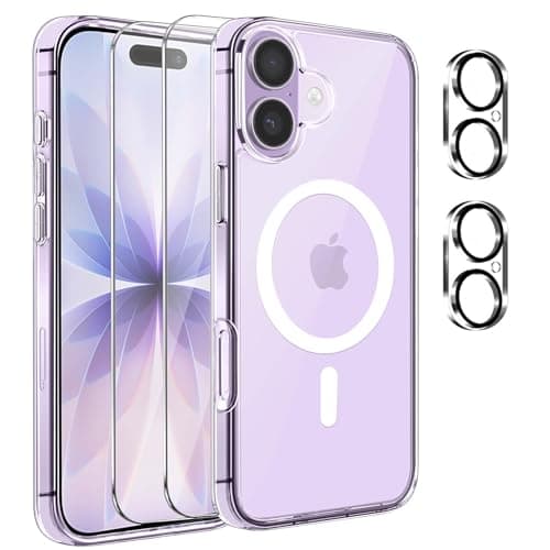 Cyoa Coque Magnétique iPhone 17 Protection Écran Verre Trempé + Caméras Anti-Rayures Etui TPUTransparent