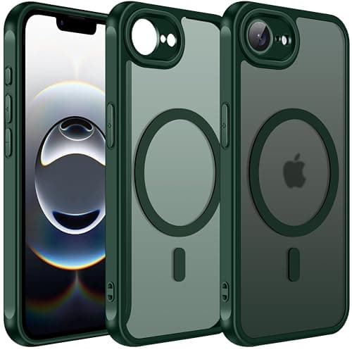 ivoler Coque Magnétique pour iPhone 17, Compatible MagSafe, Protection Antichoc Militaire Étui Dos Transparent Anti-Rayu — Vert