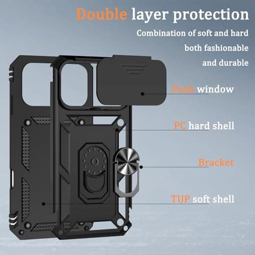 Coque WeiCase pour iPhone 17 Pro Max, Armure Rigide Antichoc, Noir