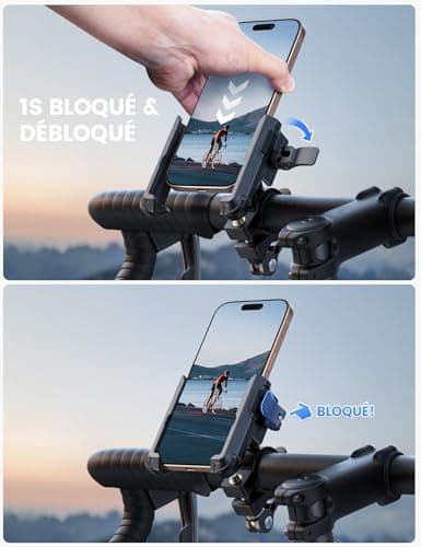 Lamicall Support Téléphone Vélo 360° Rotatif - Compatible iPhone 17/16/15/14/13/12/11 & Huawei, Placement Rapide & Unive
