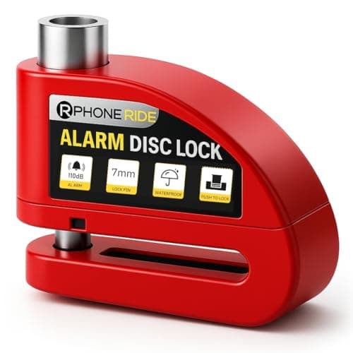 Antivol Motoavec Alarme Puissante 110dB | Jaune Haute Sécurité — Rouge