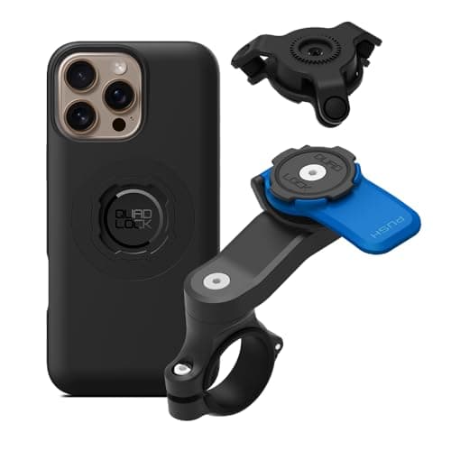 Quad Lock Support Téléphone pour Moto avec Amortisseur de Vibrations et Coque MAG pour iPhone 16 Pro Max - Protection Su