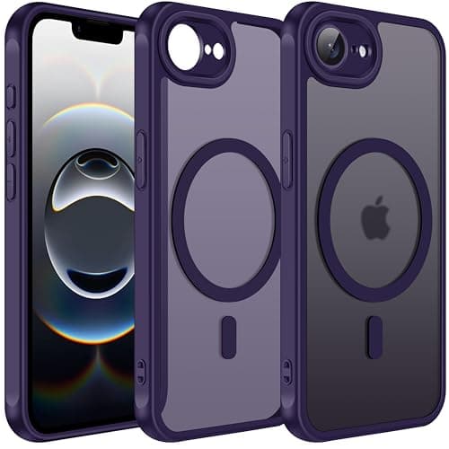 ivoler Coque Magnétique pour iPhone 17, Compatible MagSafe, Protection Antichoc Militaire Étui Dos Transparent Anti-Rayu — Violet
