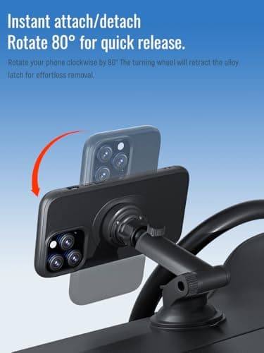 sincetop Voiture Téléphone Support 3-en-1 - Pare-Brise, Tableau de Bord et Bureau – Angle Réglable 360° – Fixation Rapid