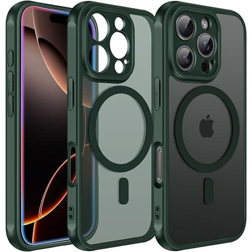 ivoler Coque Magnétique pour iPhone 17, Compatible MagSafe, Protection Antichoc Militaire Étui Dos Transparent Anti-Rayu — vert