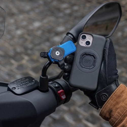 Support Quad Lock pour iPhone 15 Pro Max utilisant l'éch vowel de moto, amortissant les vibrations, coque included Mag