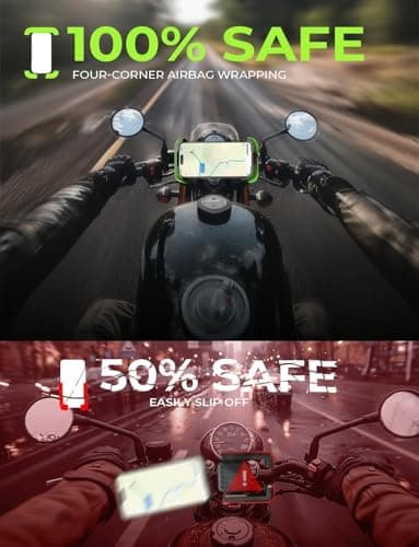 Support Téléphonique Moto LISEN Antivibration 1S, Compatible iPhone 13-16, 360° Rotation GPS, VTT, Smartphone	Electrique
