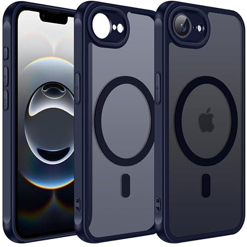 ivoler Coque Magnétique pour iPhone 17, Compatible MagSafe, Protection Antichoc Militaire Étui Dos Transparent Anti-Rayu — Bleu