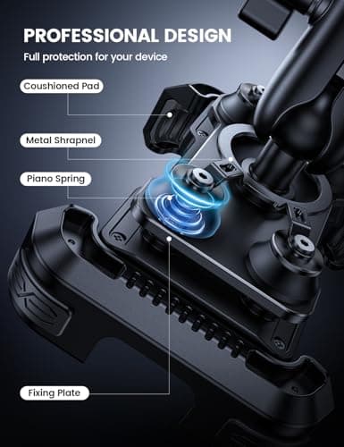 Support Téléphone Moto Lamicall - Antivol - Double Anti-Vibration - Métal 2 x 360° Pivotant - Vélo - iPhone 17 16 15 14