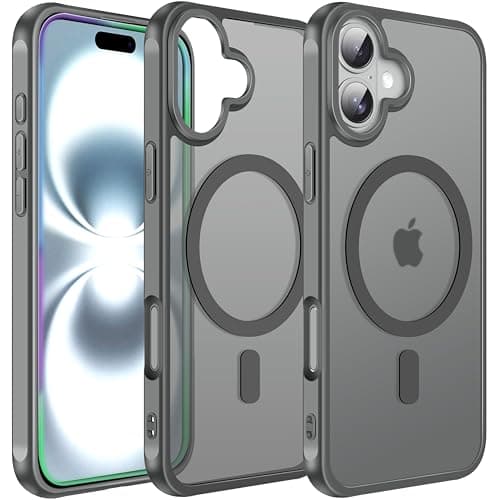 ivoler Coque Magnétique pour iPhone 17, Compatible MagSafe, Protection Antichoc Militaire Étui Dos Transparent Anti-Rayu — Grey