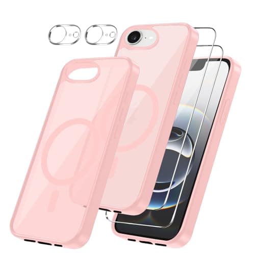 Cyoa Coque Magnétique iPhone 17 Protection Écran Verre Trempé + Caméras Anti-Rayures Etui TPUTransparent — Rose clair