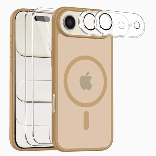 Cyoa Coque Magnétique iPhone 17 Protection Écran Verre Trempé + Caméras Anti-Rayures Etui TPUTransparent — Gold