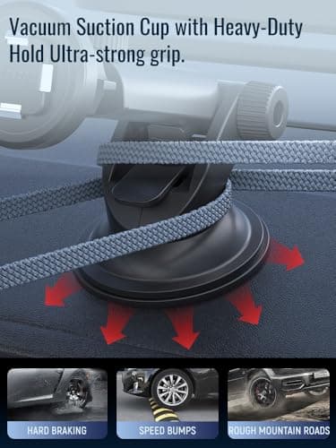 sincetop Voiture Téléphone Support 3-en-1 - Pare-Brise, Tableau de Bord et Bureau – Angle Réglable 360° – Fixation Rapid
