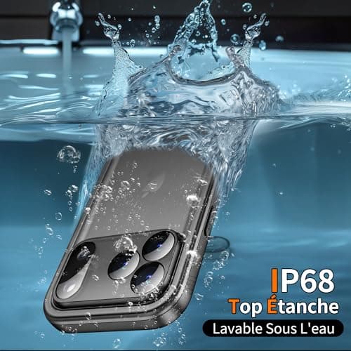 Cozycase Coque Top Antichoc IP68 Etanche pour iPhone 17 Pro Max Militaire Waterproof Rigide Protection Ecran Incassable
