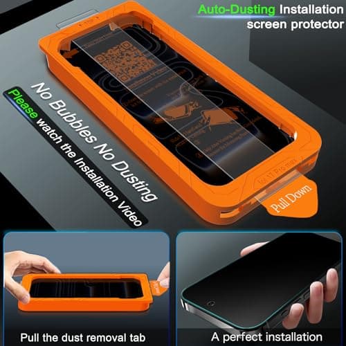 IMBZBK Verre Trempé iPhone 17 Pro Max - Qualité Militaire, 9H+ Anti-Rayures, Anti-Espion & Dépoussiérage Automatique, 3+