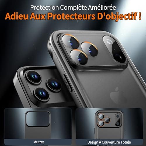Cozycase Coque Top Antichoc IP68 Etanche pour iPhone 17 Pro Max Militaire Waterproof Rigide Protection Ecran Incassable