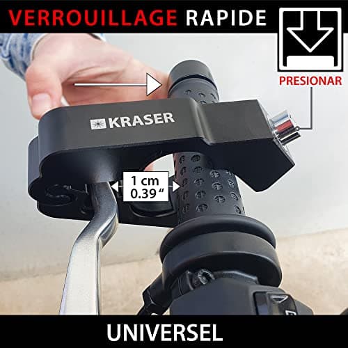 KRASER KR720B Antivol Guidon Moto Sécurité Bloque Levier Frein Clic de Fermeture