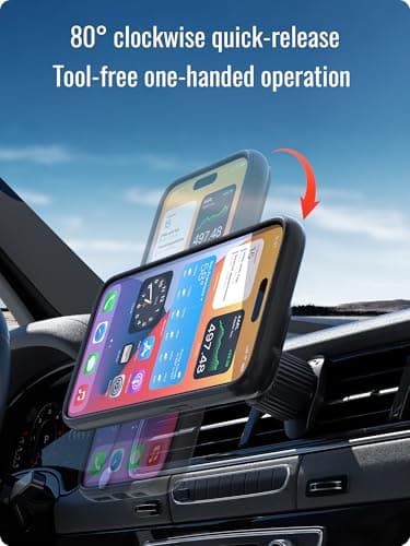 Support de téléphone voiture Grille d'aération métal Clip QuickFix 360 Rotation iPhone Android Tous Smartphones Q4