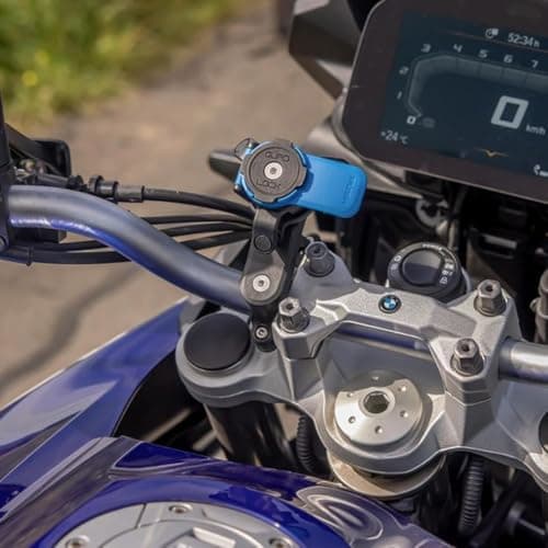 Quad Lock Support Télephone Moto Universel avec Amortisseur de Vibrations pour Guidon – Adaptateur MAG (Compatibilité iP