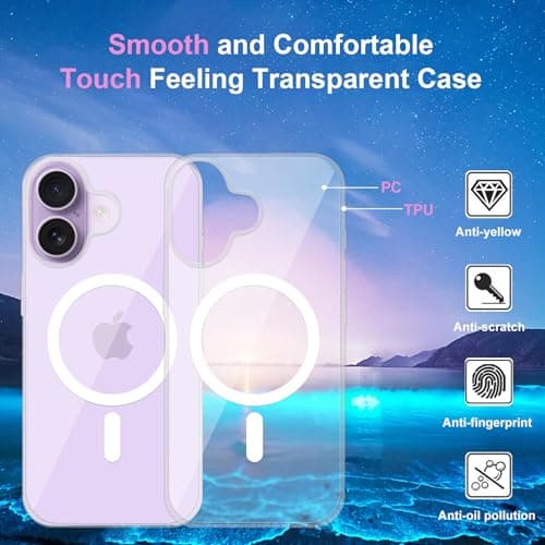Cyoa Coque Magnétique iPhone 17 Protection Écran Verre Trempé + Caméras Anti-Rayures Etui TPUTransparent