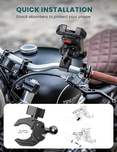 Support Téléphonique Grefay Moto Velo Amorti Double 360° Noir
