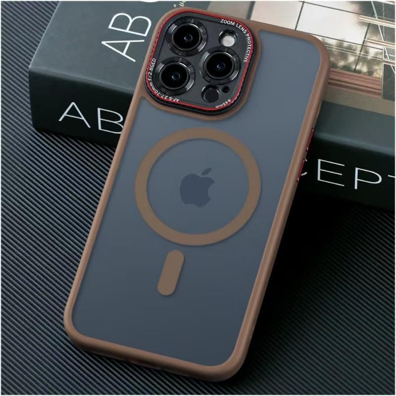 Coque JUESHITUO iPhone 17 Pro Max MagSafe Orange - Protection Lentille, Antichoc, Antipoussière — Titane Désert