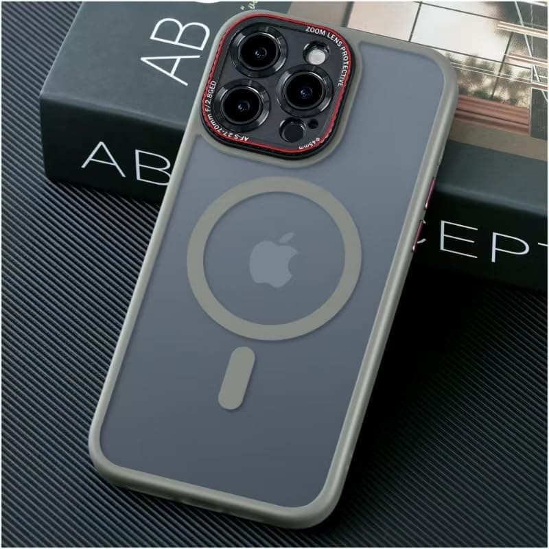 Coque JUESHITUO iPhone 17 Pro Max MagSafe Orange - Protection Lentille, Antichoc, Antipoussière — Titane Naturel