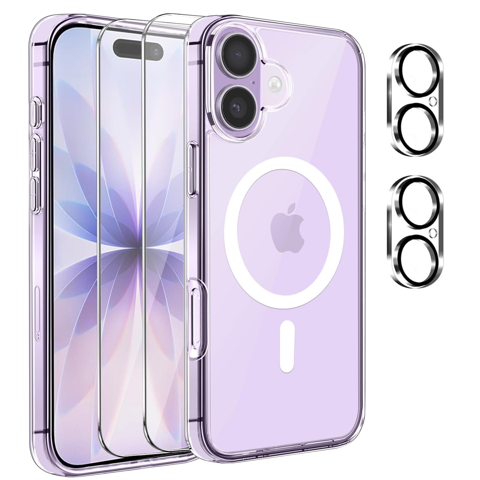 Cyoa Coque Magnétique iPhone 17 Protection Écran Verre Trempé + Caméras Anti-Rayures Etui TPUTransparent
