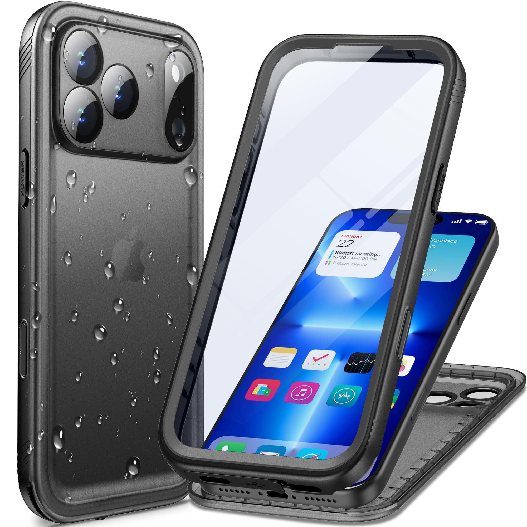 Cozycase Coque Top Antichoc IP68 Etanche pour iPhone 17 Pro Max Militaire Waterproof Rigide Protection Ecran Incassable